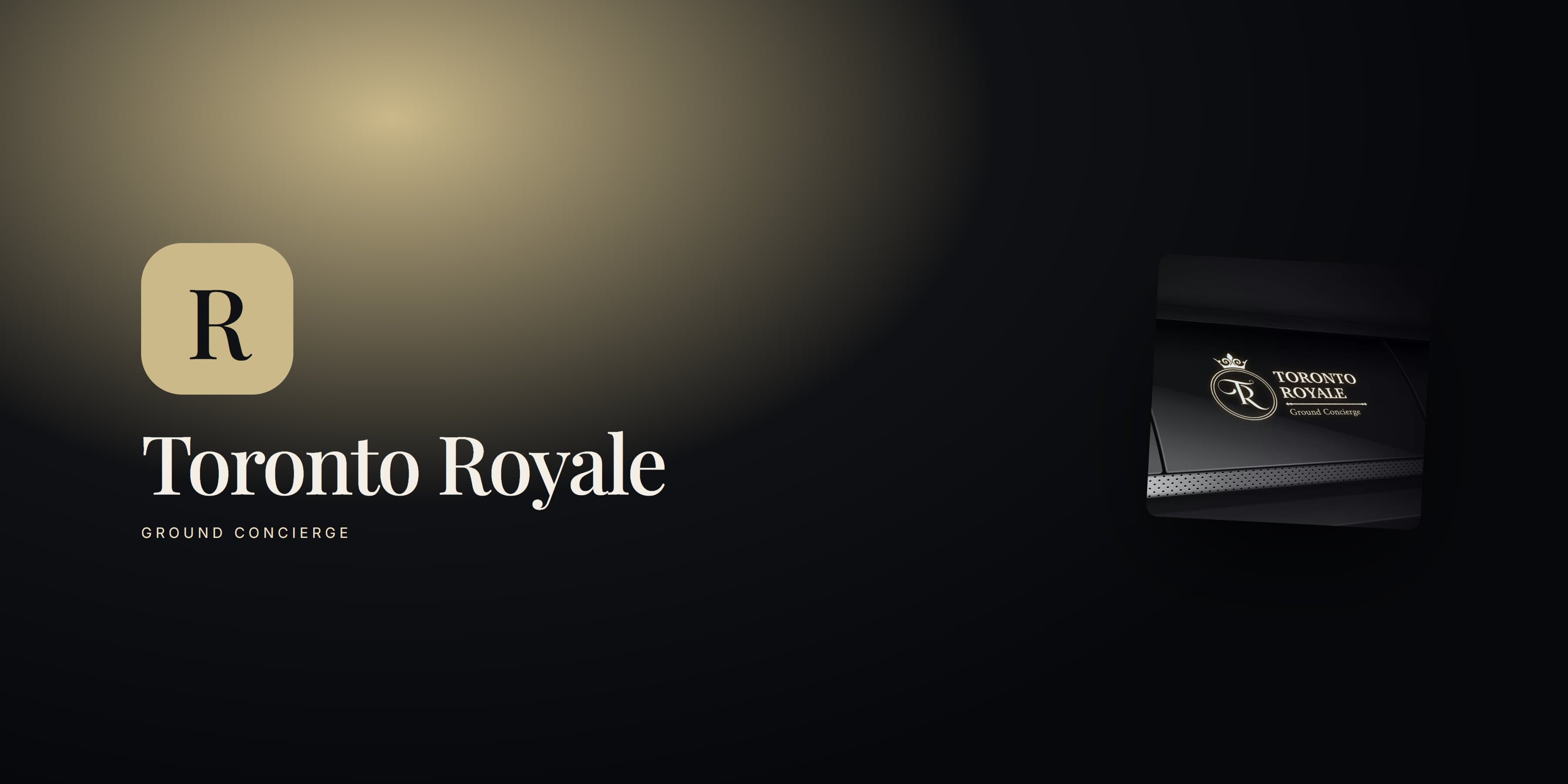 Toronto Royale Ground Concierge logo embossed on a dark surface