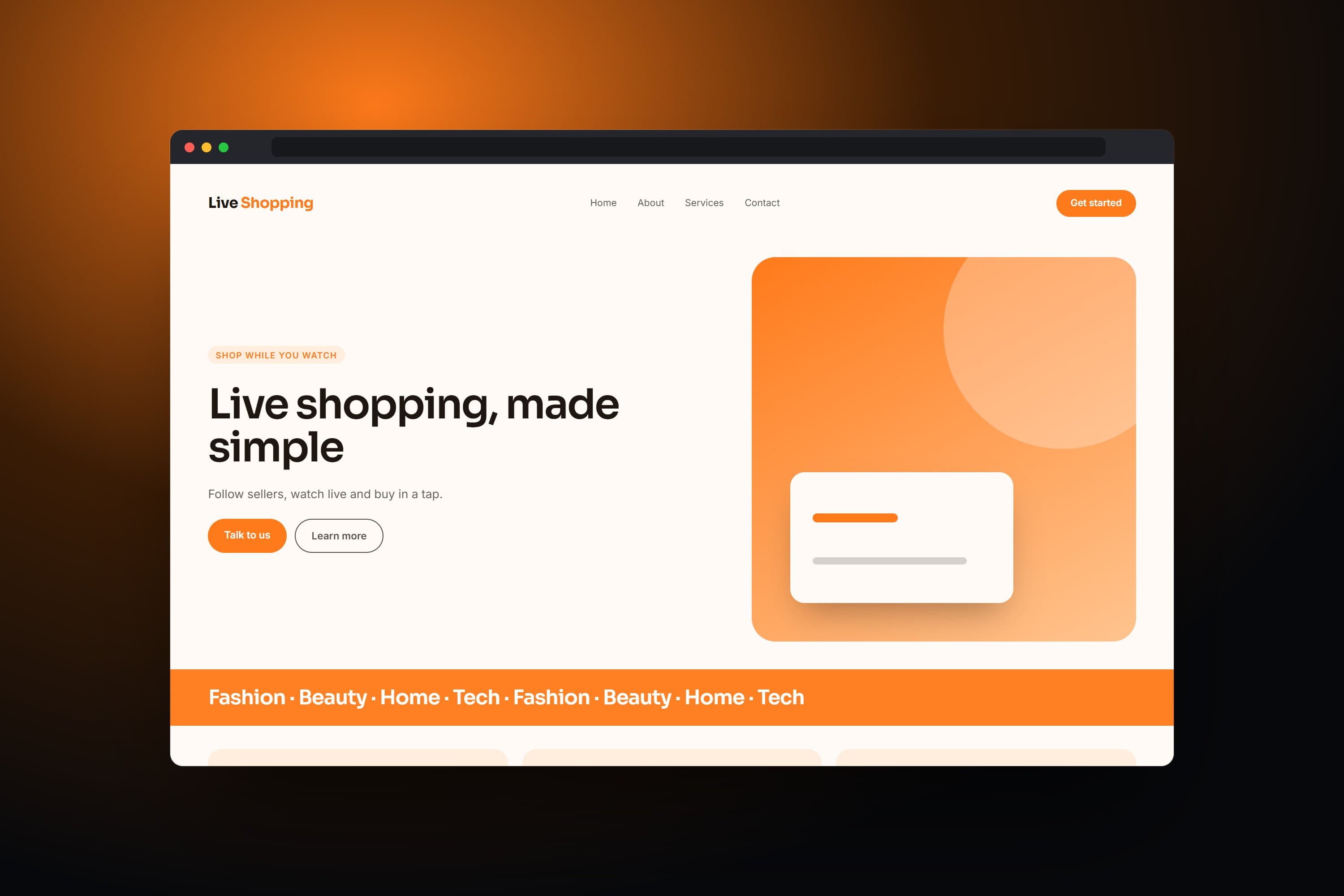 Live Shopping logo, app icon and mobile app screens
